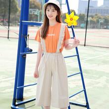 柏川布妍 高腰 背帶褲 女 七分褲 牛仔褲