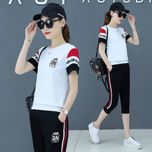 思愛(ài)情（SIAIQING） 條紋 短袖 T恤 女 