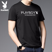 花花公子（PLAYBOY） 短袖 男士T恤 1817黑色 