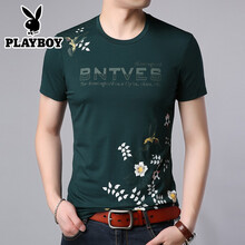花花公子（PLAYBOY ESTABLISHED 1953） 短袖 男士T恤 1048綠色 