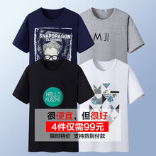 維倫凱 短袖 男士T恤 套餐10（DT01+DT03白+DT04+DT07 
