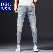 道戈狼（Daogelang） 修身褲 青春休閑 男士牛仔褲