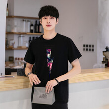 杰貴雅（JIEGUIYA） 短袖 男士T恤 黑色3039 