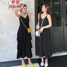 喬尼（JON NY） 圓點(diǎn)，純色 3D 連衣裙