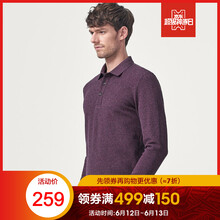 七匹狼（SEPTWOLVES） 長袖 男士T恤 502(絳紫) 