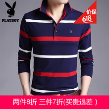 花花公子（PLAYBOY） 長(zhǎng)袖 男士T恤 9832紅色長(zhǎng)袖 