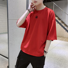 恒潮（HengChao） 五分袖 男士T恤 紅色 