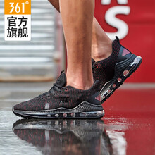 361度跑步鞋曜石黑/高級紅 