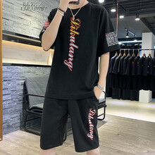 陸路人（LULUREN） 五分袖 男士T恤 黑色 