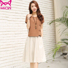 貓人（MiiOW） 純色 口袋 連衣裙