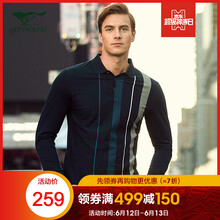 七匹狼（SEPTWOLVES） 長袖 男士T恤 101(藏青)-1D1750601433 