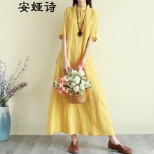 安婭詩(shī) 純色 口袋，拼接，紐扣，立體剪裁，提花，明線(xiàn)裝飾，立體裝飾 連衣裙