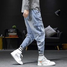席夢(mèng)垚 修身褲  男士牛仔褲