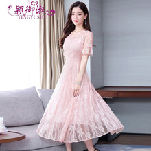 穎御淑（yingyushu） 碎花 繡花，刺繡，蕾絲拼接，印花，蕾絲 連衣裙