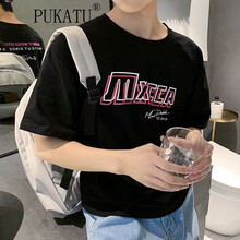 普卡圖（PUKATU） 五分袖 男士T恤  黑色 