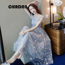 赤典（CHRDNN） 純色 拉鏈，紗網(wǎng)，蕾絲 連衣裙
