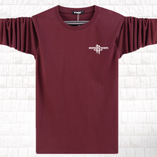 晛茗威（XIANMINGWEI） 長(zhǎng)袖 男士T恤 酒紅 色 火箭 4XL，5XL，L，M