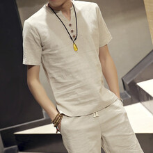 夢(mèng)迪蔻（MENGDIKOU） 短袖 男士T恤 卡其色 