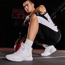 李寧（LI-NING）籃球鞋033-2標(biāo)準(zhǔn)白/金屬金 