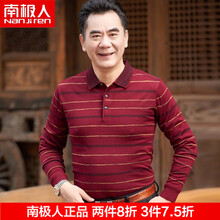 南極人（Nanjiren） 長袖 男士T恤 3299酒紅 