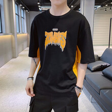 MartinLeo 五分袖 男士T恤 黑黃色 