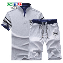 卡帝樂(lè)鱷魚（CARTELO） 短袖 男士T恤 灰色V領(lǐng) 