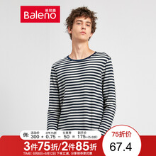 班尼路（Baleno） 長(cháng)袖 男士T恤 12B藍黑 