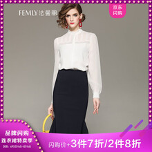 元素,新款,流行,樣式,白色,襯衣,趨勢,長袖,淑女