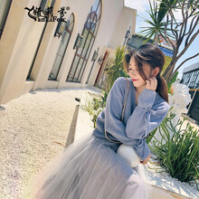 妍莉芬（yanlifen） 純色 3D，綁帶，蝴蝶結，紗網(wǎng)，蕾絲 連衣裙