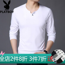 花花公子（PLAYBOY ESTABLISHED 1953） 長(zhǎng)袖 男士T恤 127白色 