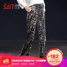 休閑豹紋女褲子