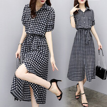 xzoo 格子 口袋，格子 連衣裙