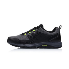 李寧（LI-NING）跑步鞋標(biāo)準(zhǔn)黑/鐵青灰/熒光亮綠-1 