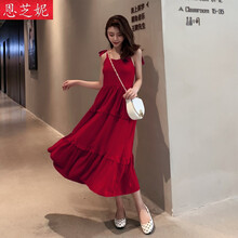 恩芝妮 純色 拼接，露背 連衣裙