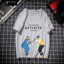 聞鶯語(yǔ) 短袖 男士T恤 T111淺灰色 