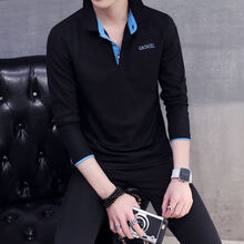 古萊登（GODLIKE） 長(cháng)袖 男士T恤 D黑色藍領(lǐng) 