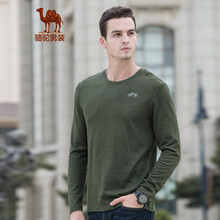 駱駝（CAMEL） 長(zhǎng)袖 男士T恤 墨綠 XL，L，M，XXXL，XXL