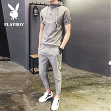 花花公子（PLAYBOY） 短袖 男士T恤 軍綠色T68 