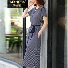 瑪古芭（MAGUBA） 純色 腰帶 連衣裙