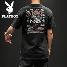 花花公子（PLAYBOY） 短袖 男士T恤 黑色T212 