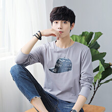 吉馬克（jimake） 長袖 男士T恤 灰色 XL，L，XXL，M，XXXL