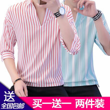 迪匹斯（DIPISI） 七分袖 男士T恤 C03紅+C02藍(lán) 