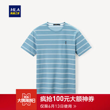 海瀾之家（HLA） 短袖 男士T恤 藍灰條紋W2 