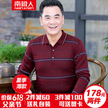 南極人（Nanjiren） 長袖 男士T恤 R02#2酒紅【贈手提袋】 