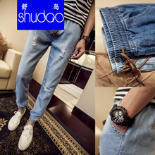舒島 直筒褲 商務(wù)正裝 男士牛仔褲