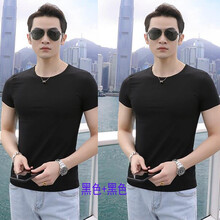 木子勝（MUZISHENG） 短袖 男士T恤 黑色+黑色 