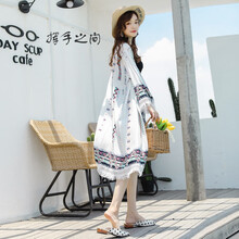 揮手之間  長袖 女 短外套 流蘇，拼接，印花