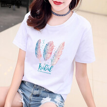 吾與柒帝 印花 短袖 T恤 女 圓領(lǐng)