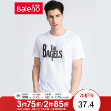 班尼路（Baleno） 短袖 男士T恤 W0W白色-Bagels 
