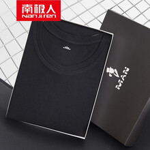 南極人（Nanjiren） 長袖 男士T恤 黑色圓領(lǐng) 